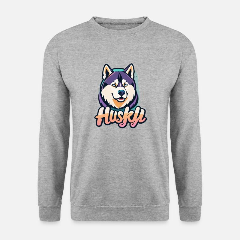 Schlittenhund - Unisex Pullover - Weißgrau meliert