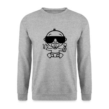bébé cool - Sweat-shirt Unisexe - gris chiné - Devant - Alina (178cm) & Michal (187cm)