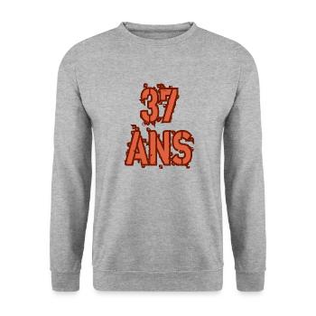 37 ANS - Sweat-shirt Unisexe - gris chiné - Devant - Alina (178cm) & Michal (187cm)