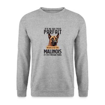 Berger belge malinois chien de race - Sweat-shirt Unisexe - gris chiné - Devant - Alina (178cm) & Michal (187cm)