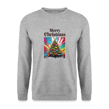 Weihnachten - Unisex Pullover - Weißgrau meliert - Vorne - Alina (178cm) & Michal (187cm)