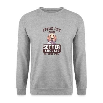 Setter anglais chien mignon - Sweat-shirt Unisexe - gris chiné - Devant - Alina (178cm) & Michal (187cm)