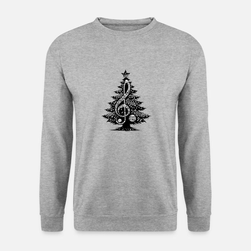 Musik Weihnachtsbaum - Unisex Pullover - Weißgrau meliert