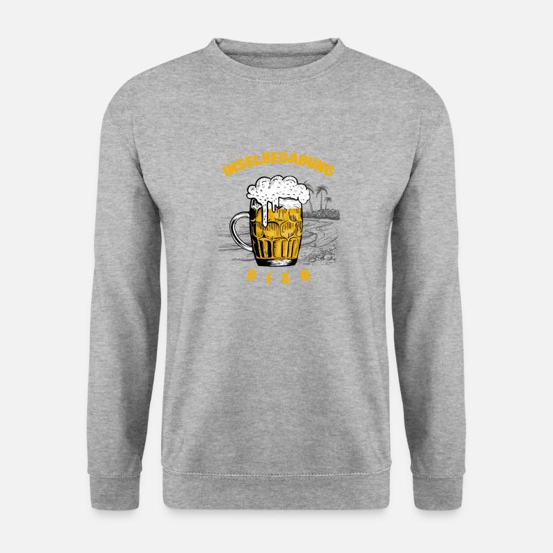 Inselbegabung Bier - Unisex Pullover - Weißgrau meliert