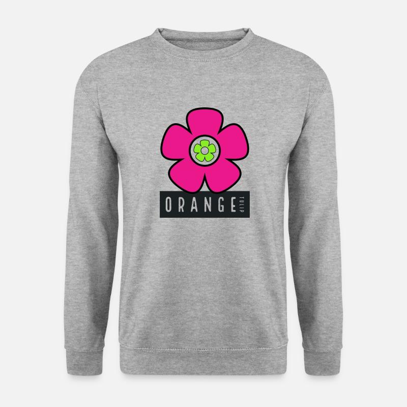 Pink Flower - Unisex Pullover - Weißgrau meliert