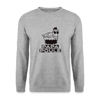Meilleur Papa poule - Sweat-shirt Unisexe - gris chiné - Devant - Alina (178cm) & Michal (187cm)