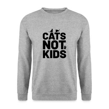 Les chats, pas les enfants, les dictons de chat - Sweat-shirt Unisexe - gris chiné - Devant - Alina (178cm) & Michal (187cm)