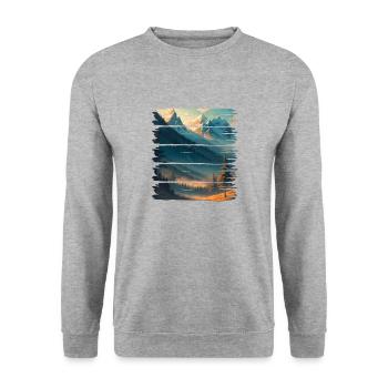Landschaft, Natur, Wald - Unisex Pullover - Weißgrau meliert - Vorne - Alina (178cm) & Michal (187cm)