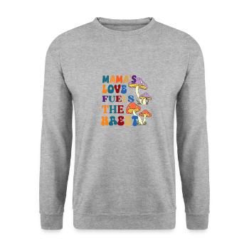 Mama's love fuels the heart. - Unisex Sweatshirt - salt & pepper - Front - Alina (178cm) & Michal (187cm)