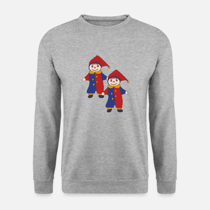 kasper zu zweit - Unisex Pullover - Weißgrau meliert