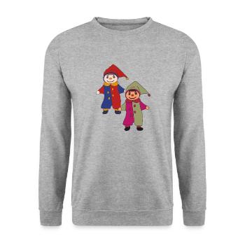 kasper 2fach - Unisex Pullover - Weißgrau meliert - Vorne - Alina (178cm) & Michal (187cm)