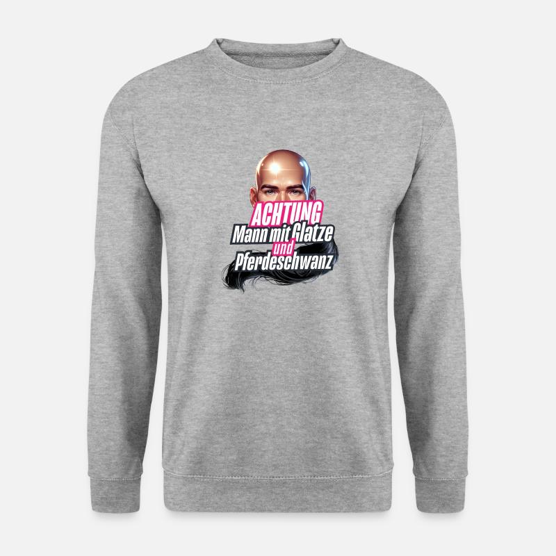 Mann mit Glatze gesucht - Unisex Pullover - Weißgrau meliert
