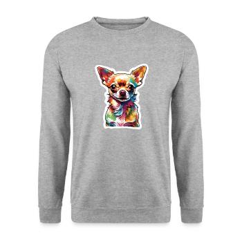 Chihuahua / small dog / animal / tiny / breed - Unisex Sweatshirt - salt & pepper - Front - Alina (178cm) & Michal (187cm)