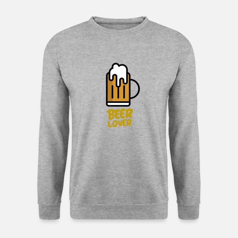 beer lover - Unisex Pullover - Weißgrau meliert