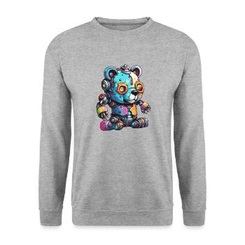 Robot Animal / AI / Mechanized Animals / Comic - Unisex Sweatshirt - salt & pepper - Front - Alina (178cm) & Michal (187cm)