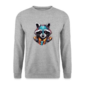 Robot Animal / AI / Mechanized Animals / Comic - Unisex Sweatshirt - salt & pepper - Front - Alina (178cm) & Michal (187cm)