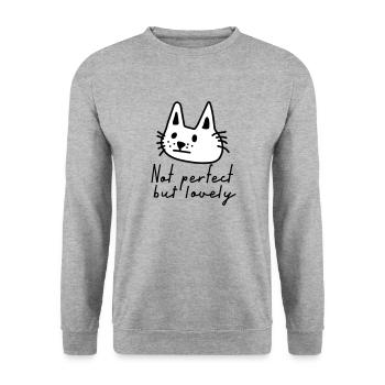 NOT PERFECT BUT LOVELY - Unisex Pullover - Weißgrau meliert - Vorne - Alina (178cm) & Michal (187cm)