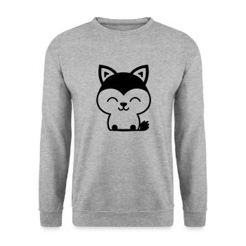 Fox - Unisex Sweatshirt - salt & pepper - Front - Alina (178cm) & Michal (187cm)