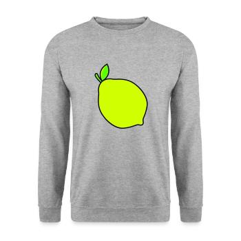 zitrone - Unisex Pullover - Weißgrau meliert - Vorne - Alina (178cm) & Michal (187cm)