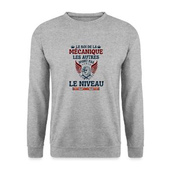 Mécanicien mécano - Sweat-shirt Unisexe - gris chiné - Devant - Alina (178cm) & Michal (187cm)