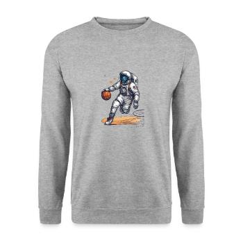 Astronaut basketball player - Sweat-shirt Unisexe - gris chiné - Devant - Alina (178cm) & Michal (187cm)