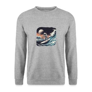 Astronaut surfer - Sweat-shirt Unisexe - gris chiné - Devant - Alina (178cm) & Michal (187cm)