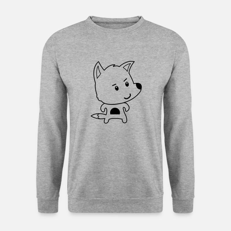 fuchs comic - Unisex Pullover - Weißgrau meliert