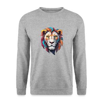 Robot Animal / AI / Mechanized Animals / Comic - Unisex Sweatshirt - salt & pepper - Front - Alina (178cm) & Michal (187cm)