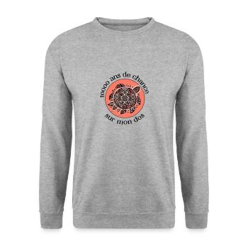 Tortue - 10000 ans de chance - Sweat-shirt Unisexe - gris chiné - Devant - Alina (178cm) & Michal (187cm)