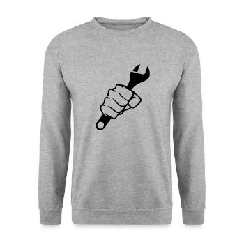 Fist Wrench - Unisex Sweatshirt - salt & pepper - Front - Alina (178cm) & Michal (187cm)
