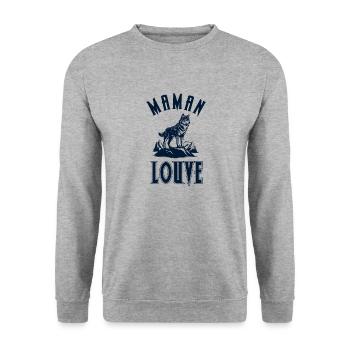 Mère louve - Sweat-shirt Unisexe - gris chiné - Devant - Alina (178cm) & Michal (187cm)