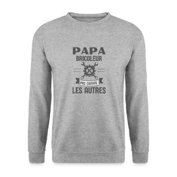 Papa bricoleur pas comme les autres - Sweat-shirt Unisexe - gris chiné - Devant - Alina (178cm) & Michal (187cm)