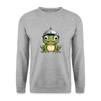 grenouille - Sweat-shirt Unisexe - gris chiné - Devant - Alina (178cm) & Michal (187cm)