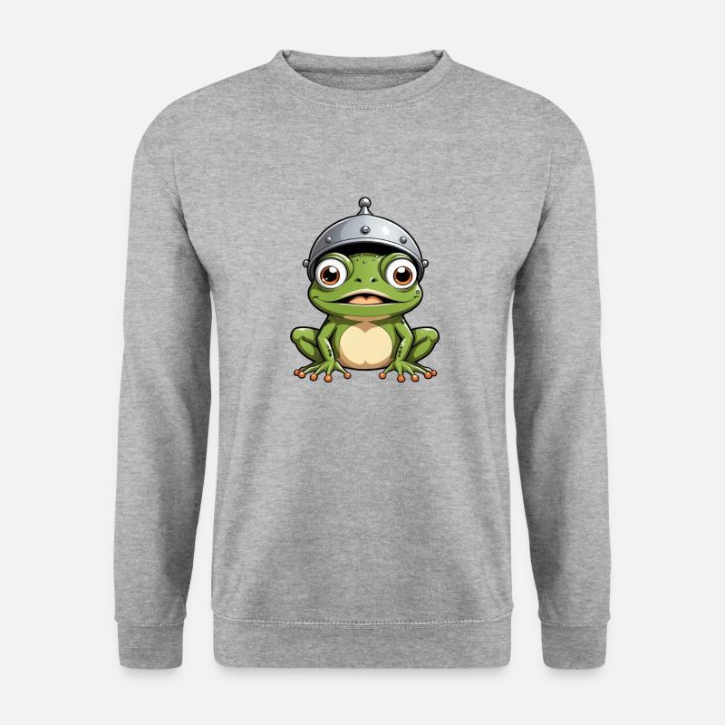 frosch - Unisex Pullover - Weißgrau meliert