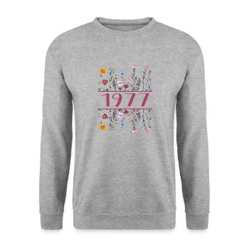 1977 Legendary Since 1977 Birthday 1977 Women - Unisex Sweatshirt - salt & pepper - Front - Alina (178cm) & Michal (187cm)