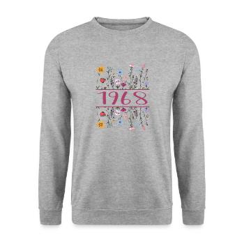 1968 Legendär Seit 1968 Geburtstag 1968 Frauen - Unisex Pullover - Weißgrau meliert - Vorne - Alina (178cm) & Michal (187cm)
