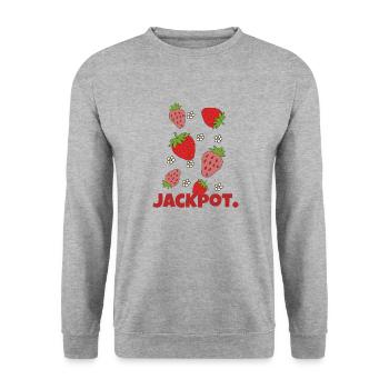Jackpot des fraises - Sweat-shirt Unisexe - gris chiné - Devant - Alina (178cm) & Michal (187cm)
