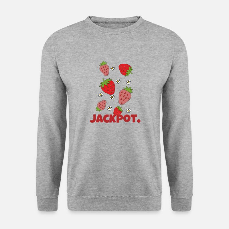 erdbeeren jackpot - Unisex Pullover - Weißgrau meliert