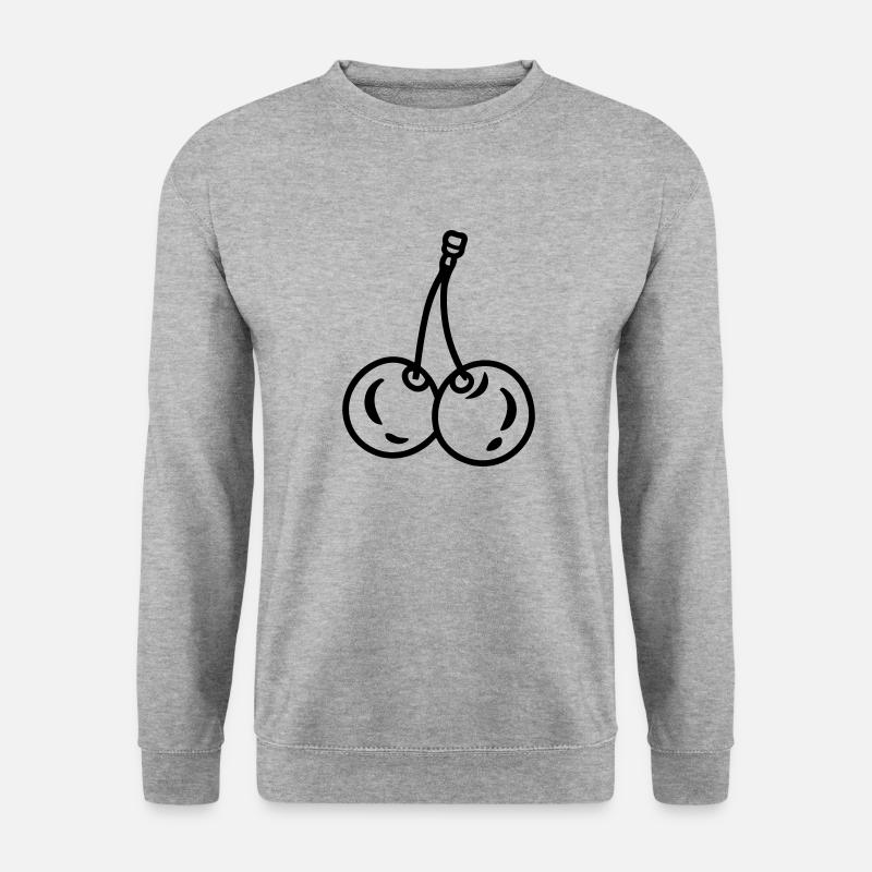Kirsche - Unisex Pullover - Weißgrau meliert
