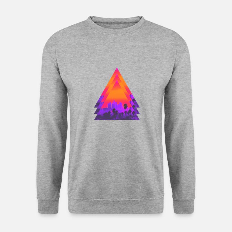 Palmen der Sommerinsel - Unisex Pullover - Weißgrau meliert
