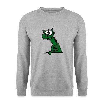 Der Drache - Unisex Pullover - Weißgrau meliert - Vorne - Alina (178cm) & Michal (187cm)