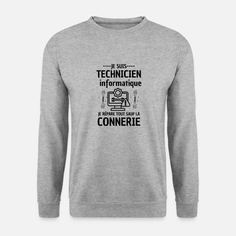 Technicien informatique - Sweat-shirt Unisexe - gris chiné
