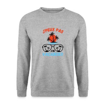 Vacances d été palmiers plage - Sweat-shirt Unisexe - gris chiné - Devant - Alina (178cm) & Michal (187cm)