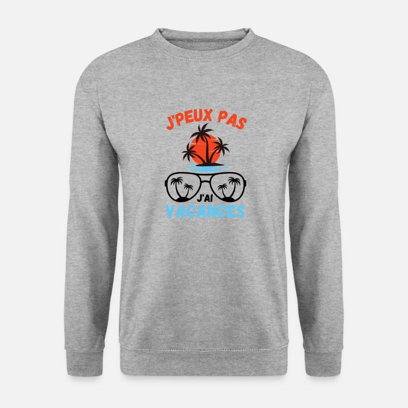 Vacances d été palmiers plage - Sweat-shirt Unisexe - gris chiné