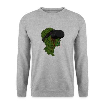 Virtual Reality Zombie - Unisex Sweatshirt - salt & pepper - Front - Alina (178cm) & Michal (187cm)