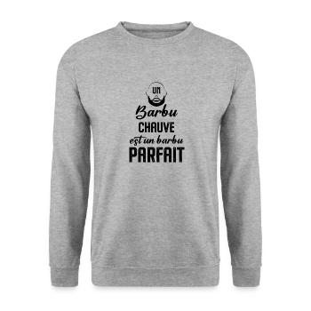 Un barbu chauve est un barbu parfait - Sweat-shirt Unisexe - gris chiné - Devant - Alina (178cm) & Michal (187cm)