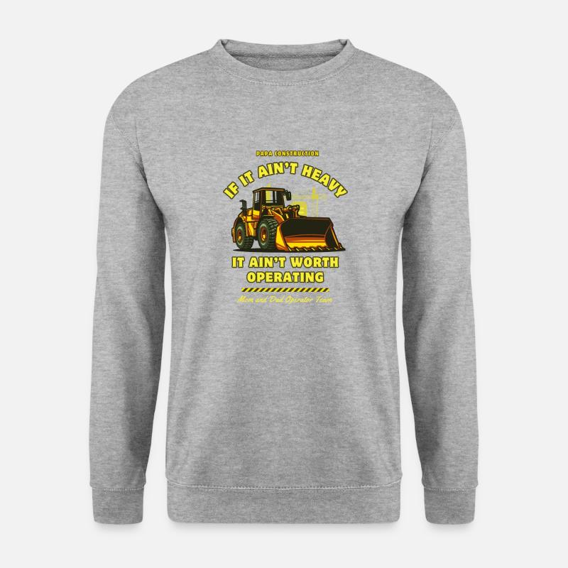 Power Work ,,Radlader" - Unisex Pullover - Weißgrau meliert