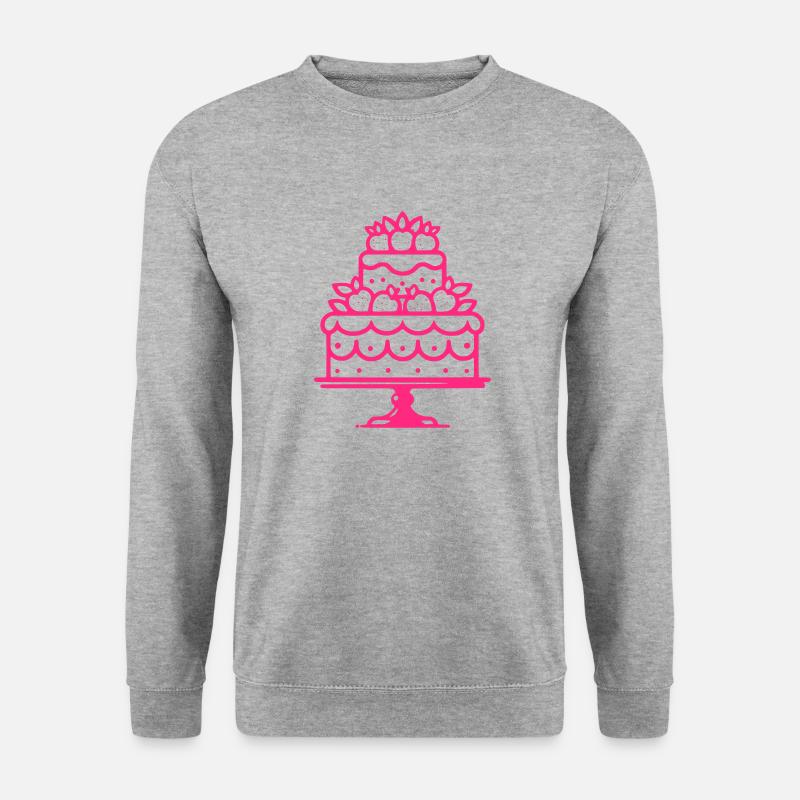 Torte Umriss - Unisex Pullover - Weißgrau meliert