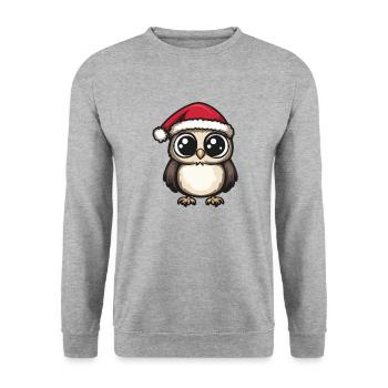Hibou Noël Noël - Sweat-shirt Unisexe - gris chiné - Devant - Alina (178cm) & Michal (187cm)