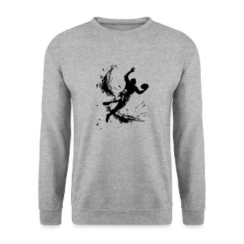 Rugby Splash Silhouette - Sweat-shirt Unisexe - gris chiné - Devant - Alina (178cm) & Michal (187cm)